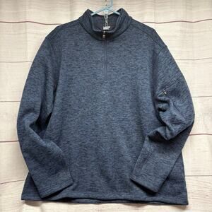 Lands' End Men's XXL Navy Blue Sweater Fleece Quarter Zip Pullover Jacket
